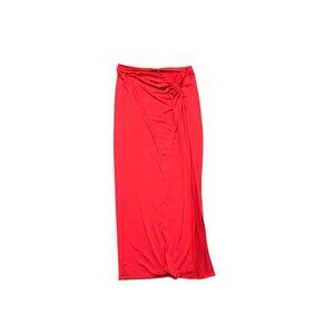 Women's High-Rise Twisted MIDI Skirt  Wild Fable  Red  L